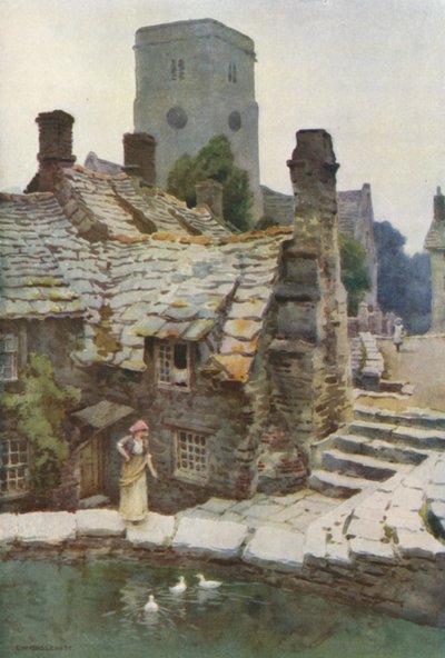 The Mill Pond, Old Swanage (fargemedlemmer) av Ernest William Haslehust