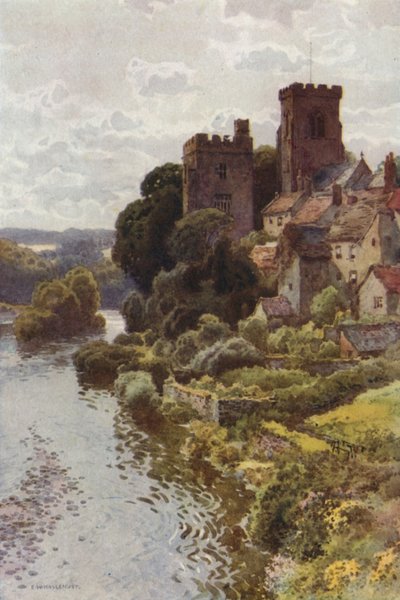 The Old-World Village of Tanfield (farge litho) av Ernest William Haslehust