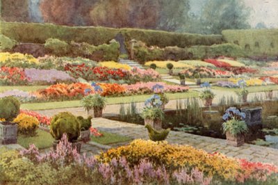 The Sunken Garden, Kensington Palace (litho-farge) av Ernest William Haslehust