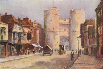 Westgate (farge litho) av Ernest William Haslehust