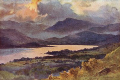 Windermere fra Orrest Head (farge litho) av Ernest William Haslehust