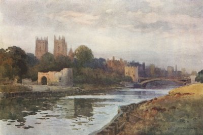 York fra Ouse (farge litho) av Ernest William Haslehust