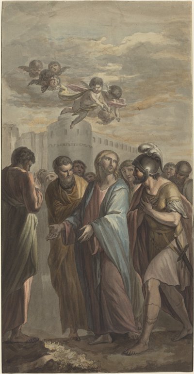 Kristus med apostler og en romersk soldat av Ernest Zacharias Platner