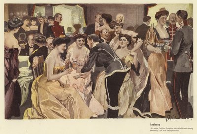 Intimes (farge litho) av Ernst (after) Heilemann