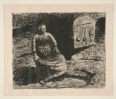 Kvinne ved ildstedet av Ernst Barlach