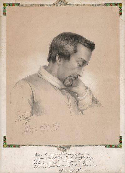 Julius Ernst Benedikt Kietz, Portrett av Heinrich Heine av Ernst Benedikt Kietz