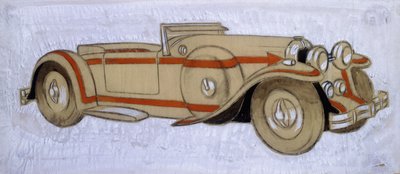 En illustrasjon som viser en Delage fra 1924 med karosseri av Letourneur et Marchand av Ernst Deutsch Dryden
