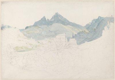 Berchtesgaden med Watzmann-toppen i det fjerne av Ernst Fries