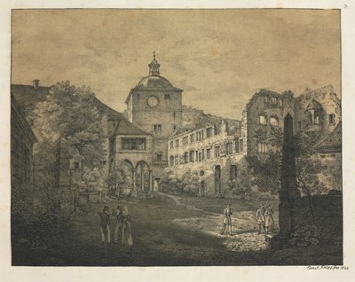Six Views of Heidelberg Castle: Castle Terrace, 1820. av Ernst Fries