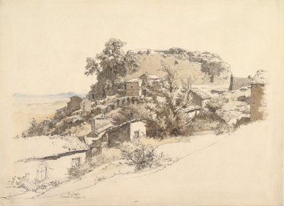 Romersk landskap nær Rocca di Papa, 1866. av Ernst Furchtegott Mohn