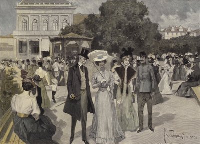 Foran musikkpaviljongen i Franzensbad av Ernst Heilemann