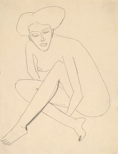 Dodo sittende, 1910. av Ernst Ludwig Kirchner