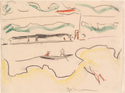 Elbe-landskap nær Dresden, 1909. av Ernst Ludwig Kirchner