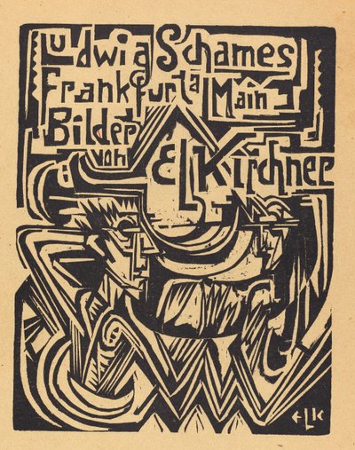 Ludwig Schames Frankfurt og hovedbilder av E L Kirchner Ludwig Schames Frankfurt..., 1919. av Ernst Ludwig Kirchner