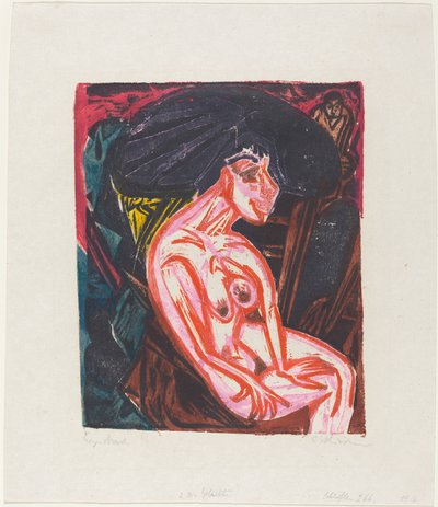 Peter Schlemihls fantastiske historie: Peter Schlemihls elskede..., 1915. av Ernst Ludwig Kirchner