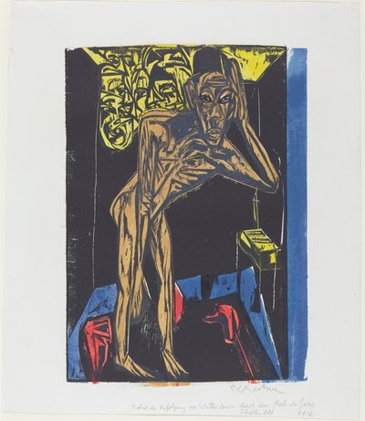 Peter Schlemihls fantastiske historie: Schlemihl i rommets ensomhet..., 1915. av Ernst Ludwig Kirchner