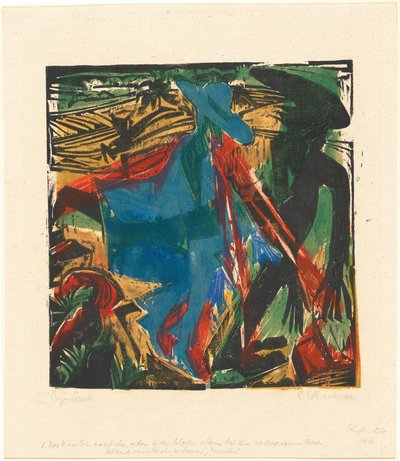 Peter Schlemihls fantastiske historie: Schlemihls møte med skyggen..., 1915. av Ernst Ludwig Kirchner
