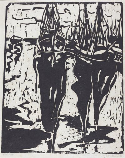 Havnescenen i havnescenen, 1908. av Ernst Ludwig Kirchner