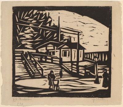 Skur ved bredden av Elbe, 1906. av Ernst Ludwig Kirchner