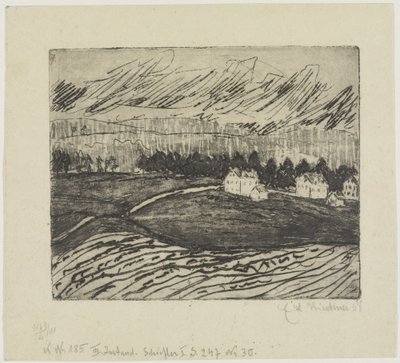 Åkrer og hus i Erzgebirge av Ernst Ludwig Kirchner