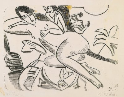 Naken liggende i taket. 1911 av Ernst Ludwig Kirchner