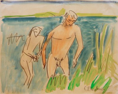 Badende i Moritzburg av Ernst Ludwig Kirchner