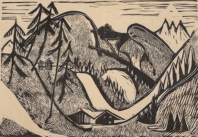Fjelllandskap nær Glarus. 1933 av Ernst Ludwig Kirchner