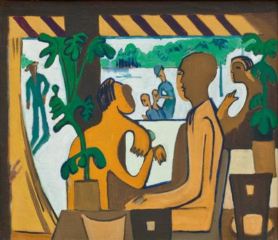 Brune figurer på en kafé, 1928-1929 av Ernst Ludwig Kirchner