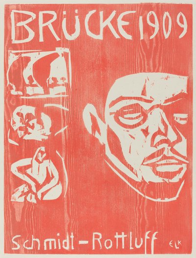 Omslag til den fjerde årboken til kunstnergruppen Brucke av Ernst Ludwig Kirchner