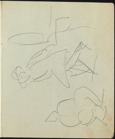 Dansere og utøvere (side fra en skissebok) av Ernst Ludwig Kirchner