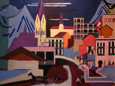 Davos - Platz ved jernbanestasjonen av Ernst Ludwig Kirchner