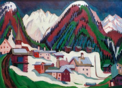 Landsbyen Monstein nær Davos av Ernst Ludwig Kirchner