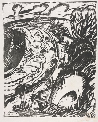 Dunelandskap med en buet bukt av Ernst Ludwig Kirchner
