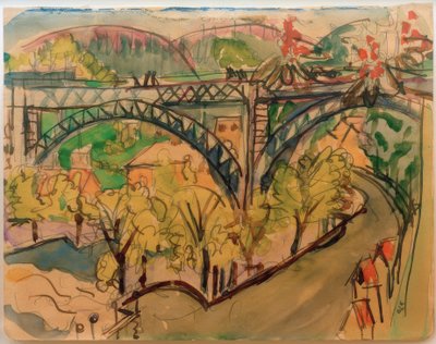 E.L. Kirchner, jernbanebro / 1916 av Ernst Ludwig Kirchner