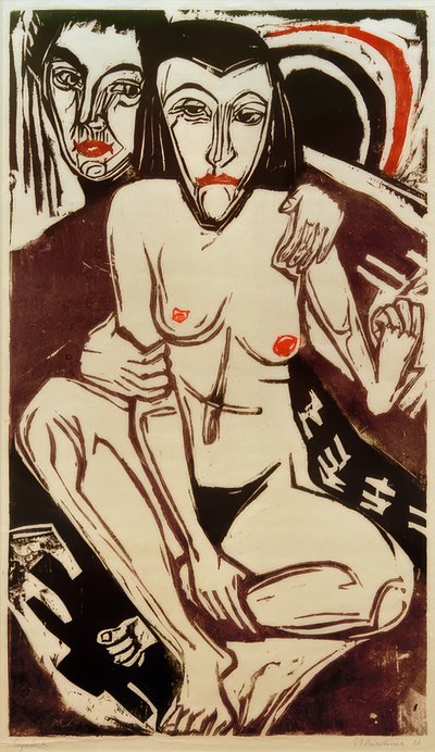 E.L. Kirchner, Melankoli (selvportrett med Erna) av Ernst Ludwig Kirchner