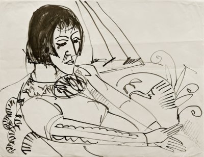 E.L. Kirchner, sittende kvinne (Erna) av Ernst Ludwig Kirchner