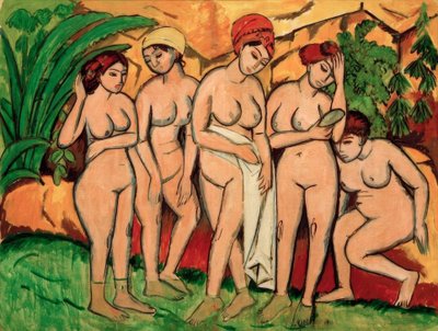 Kvinner i badekaret av Ernst Ludwig Kirchner