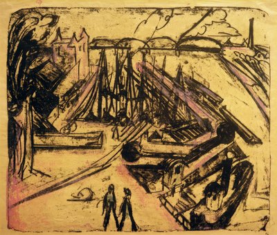 Freihafen Frankfurt am Main av Ernst Ludwig Kirchner