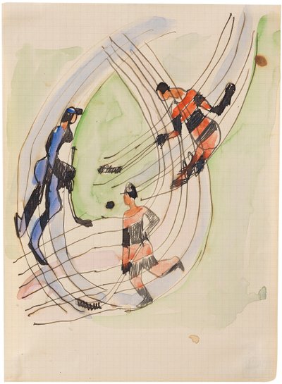 Hockeyspillere, ca 1934. av Ernst Ludwig Kirchner