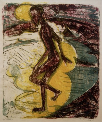 Mann som går i sjøen av Ernst Ludwig Kirchner
