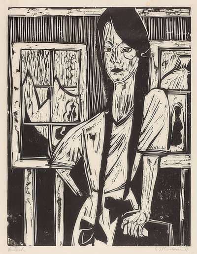 Ung jente. 1921 av Ernst Ludwig Kirchner