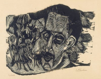 Leder Dr. Ludwig Binswanger og små jenter. 1917/18 av Ernst Ludwig Kirchner