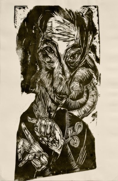 Leder for de syke - Selvportrett av Ernst Ludwig Kirchner
