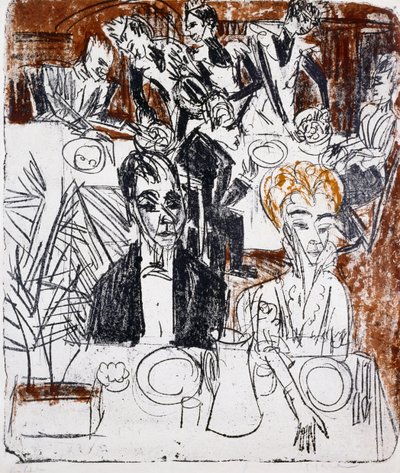 Dekket bord av Ernst Ludwig Kirchner
