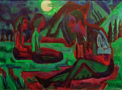 Mondnacht; Handorgler i Mondnacht av Ernst Ludwig Kirchner