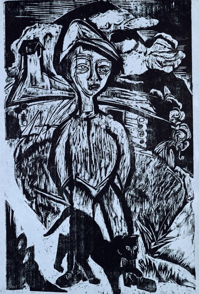 Fjellgut i Storm, 1921 av Ernst Ludwig Kirchner