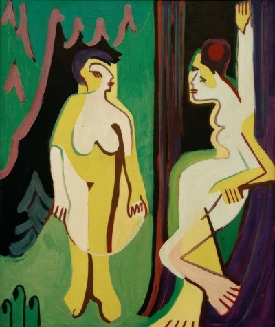 Nakne kvinner på skogseng av Ernst Ludwig Kirchner