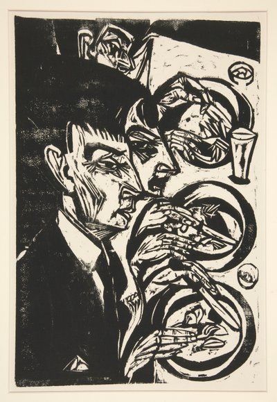Nervoese beim Diner (Nervøse mennesker på middag) av Ernst Ludwig Kirchner