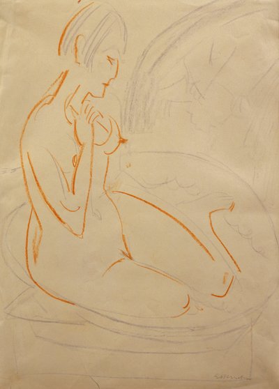 Naken; Akt, av Ernst Ludwig Kirchner