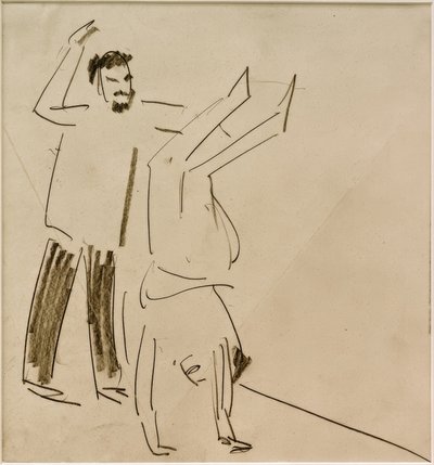 Uten tittel (mann med jente i håndstående) av Ernst Ludwig Kirchner